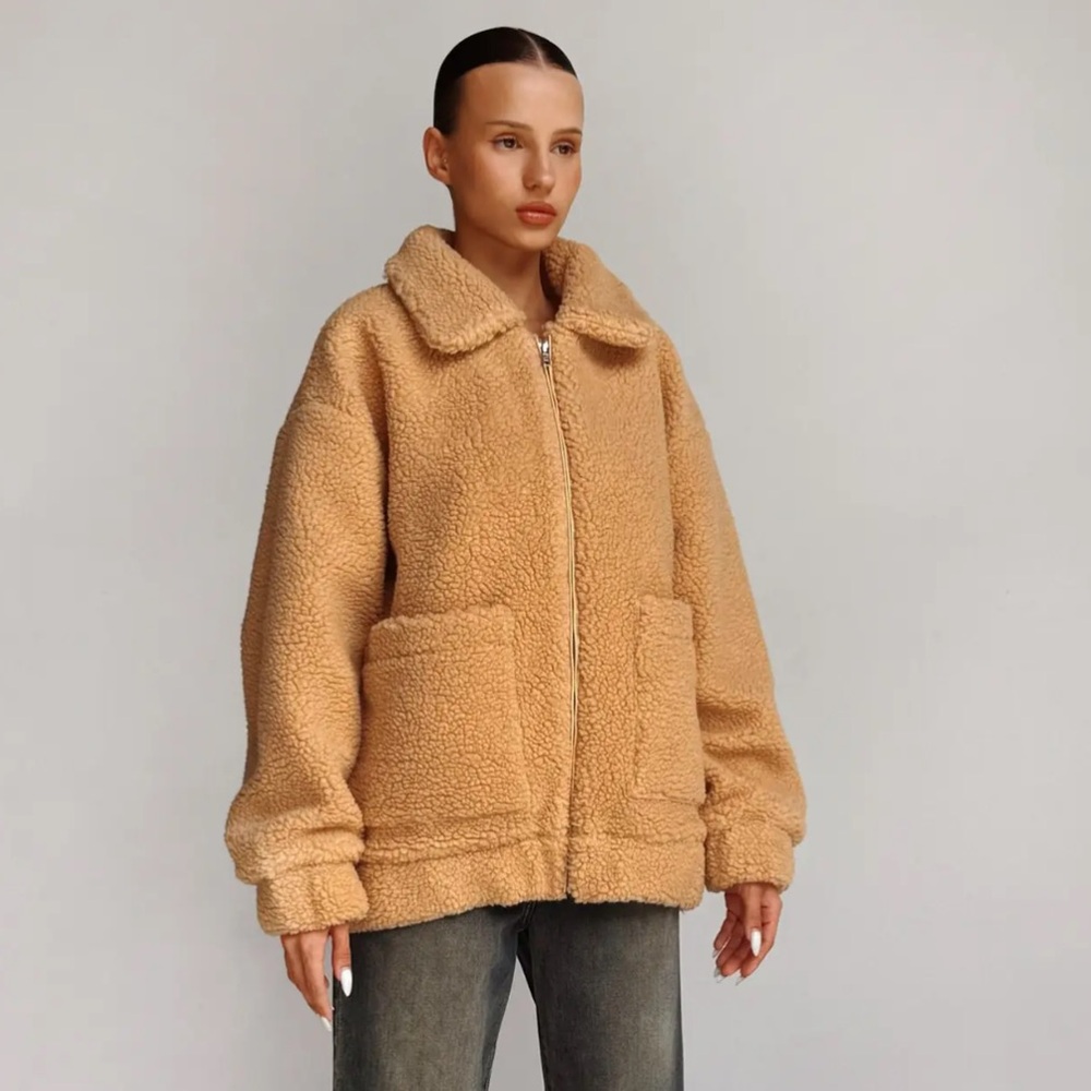 Elodie Fleece Sherpa Teddy Jacket size small